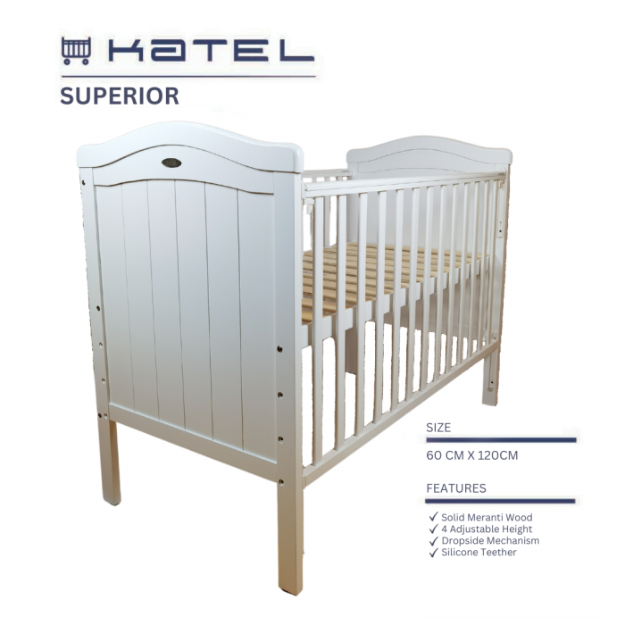 KATEL Baby Cot Superior White