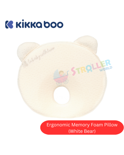 KIKKA BOO ERGONOMIC PILLOW - WHITE BEAR