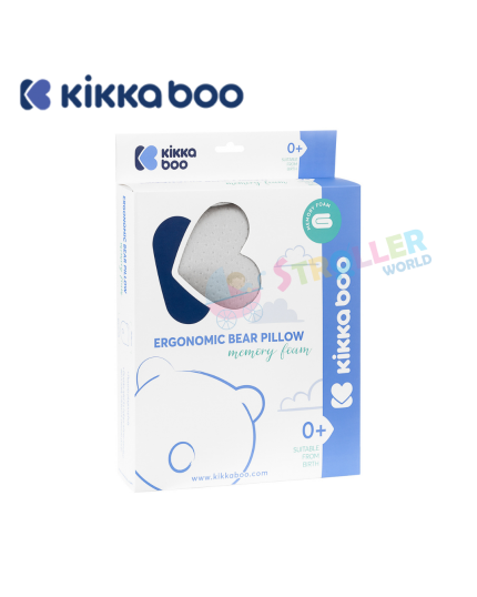 KIKKA BOO ERGONOMIC PILLOW - GREY BEAR