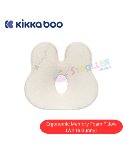 KIKKA BOO ERGONOMIC PILLOW - WHITE BUNNY