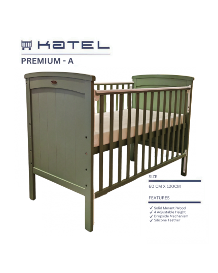 KATEL Baby Cot - Premium Army Green