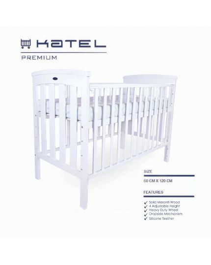 KATEL Baby Cot - Premium White